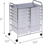 Honey-Can-Do Rolling Storage Cart and Organizer with 12 Plastic Drawers
