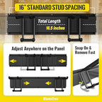 Garage Tool Organizer Wall Mount, 64" Heavy-Duty Metal Wall Organizer, 4 Rails with 8 Adjustable Hooks, Garden Storage Rack for Organization, Sturdy Tool Hanging Holder for Shovel Shed Yard