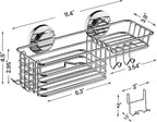 LEVERLOC Shower Caddy Suction Cup Shower Shelves Shower Holder，Silver
