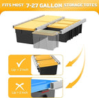WALMANN Overhead Tote Storage Rail System, Garage Ceiling Bin Storage Rack Heavy Duty Adjustable Tote Slide Rails(White, Bins are not Included)