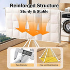 Upgrade 4-Legged Clothes Drying Rack with 4 Telescopic Rods and 4 Shoe Rods, Collapsible Drying Racks for Indoor Outdoor Use, Space-Saving Laundry Drying Rack (White)