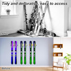 Wooden Ski & Snowboard Wall Mount Horizontal, Skateboard Wall Rack with Screws, Snowboard Display Stand, Indoor Snowboard Storage for Room, Garage (1, wood)