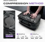 ETROL TPU Vacuum Bag for Travel, 70D Nylon Reusable Compression Bag with IP67 Waterproof Zipper, Compression Packing Cubes for Clothing, Space Saver Bags for Luggage (Full Open, Grey,1Pcs+Pump)