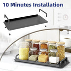 Toilet Paper Basket, Tank Tray with Handle, Bathroom Counter Storage Tray for Kitchen (Black)