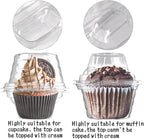100 Pack Individual Cupcake Containers Plastic Cupcake Boxes Cupcake Holders Stackable Deep Dome Cupcake Carrier