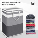 2-Pack Large Laundry Basket, Waterproof, Laundry Hamper,Collapsible Tall Clothes Hamper with Extended Handles for Clothes Toys in the Dorm and Family,NO have Wire frame（75L）