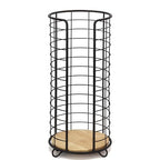 BROOKSTONE, Stylish Toilet Paper Holder with Bamboo Base, Freestanding Bathroom Tissue Organizer, Minimalistic Storage Solution, Modern Trending Design [Holds Large Rolls], Black…