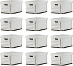 Universal 95224 Heavy-Duty Fast Assembly Lift-Off Lid Storage Box, Letter/Legal, White (Case of 12)