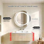 20inch Round Medicine Cabinet with Lights,Led Medicine Cabinet with Defogger,Illuminated Mirror Cabinet for Bathroom,Dimmable,Anti-Fog,3 Colors,Surface Mount Only,White