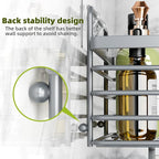 Yougai Shower Caddy, Shower Organizer with Soap Holder and Hooks, Rustproof Shower Shelves, No Drilling Bathroom Organizers and Storage, Wall-Mounted Kitchen & Home Decor (Dark Gray)