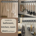 Kitchen Utensil Hooks and Adhesive Hooks are Suitable for Hanging Wall Hooks, Saving Space and eliminating The Need for Drilling (Black, 8 Hooks)
