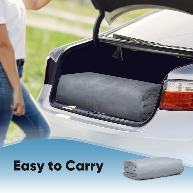 ADVANCE OUTDOOR 10x20 ft Carport Replacement Top Canopy Cover with Leg Cloth, Heavy-Duty Waterproof & UV Protected Car Garage Shelter Tent, Easy Installation with Ball Bungees, Sliver Gray, Roof Only