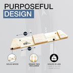 StoreYourBoard Horizontal Wood Ski Rack Wall Mount – Heavy Duty Ski Wall Mount Organizer, Space-Saving Ski Holders for Wall Display, Durable Skis Rack for Garage, Home or Cabin - Natural Wood (Medium)