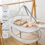 2 Tier Clothes Drying Rack Foldable, 31.5" Mesh Clothes Hanging Dryer, Space Saving Sweater Drying Rack, Laundry Rack,with Internal Fixation, for Clothes, Towels, Underwear, Indoor, Outdoor (2 Pcs)