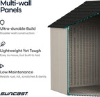Suncast 8x10 Ft. Outdoor Storage Shed - Large Resin Outdoor Shed with Floor Included, Lockable Double Doors & Skylights. 547 Cu Ft Tremont Garden Resin Sheds for Lawn Tools, Riding Mowers, & Bikes