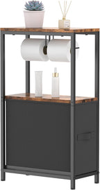 Toilet Paper Holder Stand with Drawer, Free Standing Toilet Paper Holder, Standing Small Bathroom Storage Cabinet, Slim Toilet Storage Cabinet for Small Space