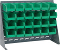 Quantum Storage Systems QBR-2721-210-24GN Ultra Bin Complete Bench Rack Package with 24 Ultra Bins, 27" x 8" x 21" , Green