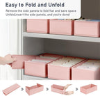 DIMJ Drawer Organizer Clothes - Underwear Organizer Small Sock Organizer Closet Organizers and Storage Box Dresser Drawer Dividers for Baby Clothes,Bra,Socks, Belt, Tie, Set of 12, Pink