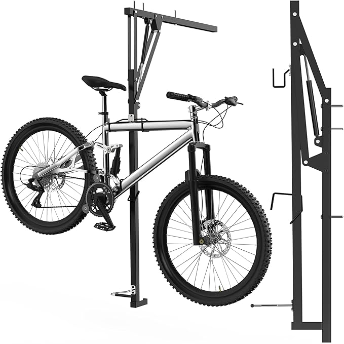 Ceiling Mounted Horizontal Bike Rack - Overhead Storage Space Saver, Ideal for Apartments, Garages & Tight Spaces