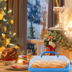 Cake Carrier with Lid, Cake Holder Cupcake Container for 12 Cupcakes 2 in 1 Portable Dessert Container for Pie Muffin Cobbler (Blue)