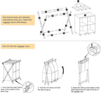 aboxoo Luggage Rack with storage, Guest Room Folding Suitcase Stands, Holds up to 120 lb, Space Saving Suitcase Holders for guest room, Bedroom Hotel, Gold