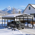 12x20 FT Heavy Duty Metal Carport Kit, Reinforced Frame Carport with Anchors, for Trucks, Boats, RV, Tractor, 100MPH Wind & 35PSF Snow Rating, Easy Assembly