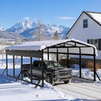 12x20 FT Heavy Duty Metal Carport Kit, Reinforced Frame Carport with Anchors, for Trucks, Boats, RV, Tractor, 100MPH Wind & 35PSF Snow Rating, Easy Assembly