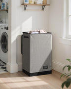 SOLEDI Laundry Hamper with Lid 90L Large & Tall Collapsible Laundry Basket, Clothes Hamper with Bag Removable Easy to Carry, Dirty Hampers for Bedroom, Bathroom, Dorm, College, Grey