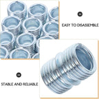 20pcs Wire Shelf Rack Connector Nuts 3/4 Inch Double-Head Threaded Rod Metal Connectors for Replacement Storage Shelf Accessories