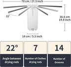 Wall Mounted Clothes Drying Rack Tripod,Foldable Drying Rack,Wall Mounted Dryer Rack Clothing,Over The Door Drying Rack for Laundry Bedroom Household Aluminium