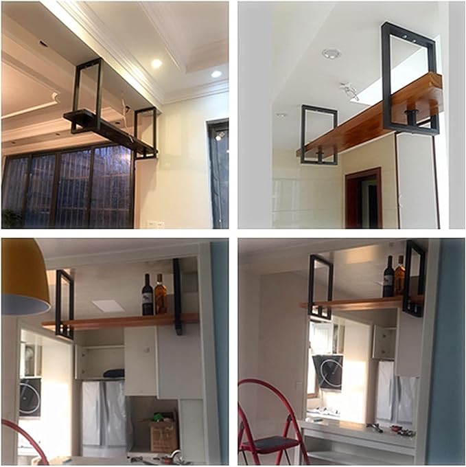 Ceiling Wine Rack Decoration Shelf - 1 Tier Flower Stand Display Stand, Ceiling Mounted Storage Rack, Hanging Plant Stand, for/Kitchen/Bar/Restaurant (Size : 80 * 30 * 50cm)