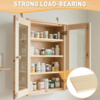 6pcs Medicine Cabinet Shelf Replacement 13inch Wooden Medicine Cabinet Shelves Wooden Bathroom Cabinets Shelves for Living Room Bathroom Kitchen Wall Mounted Medicine Cabinets(Light Brown)