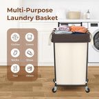 160L Laundry Hamper with Wheels and Handle, 2 Section Large Rolling Laundry Basket Bag with Wheels, Clothes Hamper Cart for Laundry, Bedroom, Bathroom and Dorm