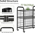 Laundry Hamper 3 Section, 145L Rolling Laundry Sorter Basket with Wheels, 3 Compartment Clothes Organizer Cart, Pull-Out Removable Bags for Laundry Room, Bathroom, Bedroom, White