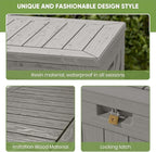 Patiowell 120 Gallon Large Deck Box, Outdoor Lockable Storage Box for Gardening Tools, Waterproof Deck Box for Patio Furniture, Light Brown
