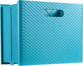 Pendaflex Mobile File Box with Handles, Portable Document Storage, File Bin for Home and Office, Easy Set Up, Collapse Down and Store Away, 13"W x 10"H x 6.5"D, Holds Letter Size Files, Teal (126120)