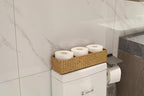 DOKOT Seagrass Toilet Tank Basket with 3 Section, Bathroom Toilet Paper Storage Baskets for Organizing (Natural)