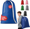 Handy Laundry Bag Shoulder Strap Extra Large - Drawstring Locking Closure, Durable Material, Heavy Duty Stitching, Hands Free Carrying - Perfect College Dorm (Blue, 30" x 40")