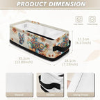 Rectangular Storage Bin Toilet Paper Towels Storage Organizer Bathroom Accessories Multipurpose Storage Caddy for Home Office Bedroom Decor, Boho Butterfly Flower