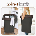 160L Laundry Hamper with Wheels, 2 Section Large Rolling Laundry Basket Bag with Wheels, Clothes Hamper Cart for Laundry, Bedroom, Bathroom and Dorm