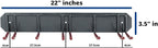 Wealers Wall Mounted Horizontal Rack for Storage of Skis and Poles-Heavy Duty Weatherproof Nonslip Garage Wall Organizer for Carrying Snowboard, Hockey Sticks, Skates, Helmets (Large, 2 Ski Sets)