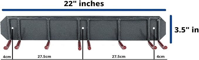 Wealers Wall Mounted Horizontal Rack for Storage of Skis and Poles-Heavy Duty Weatherproof Nonslip Garage Wall Organizer for Carrying Snowboard, Hockey Sticks, Skates, Helmets (Large, 2 Ski Sets)
