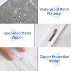 60" Dress Bags for Gowns, 5 Packs All Clear Garment Bags for Hanging Clothes, Plastic Waterproof Dress Cover with Zipper for Dresses, Coats, Uniforms (Set of 5)