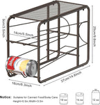 MOOACE 4 Pack Can Organizer for Pantry, Stackable Soda Can Dispenser Rack, Pantry Organizer Canned Food Storage Holder for Kitchen Refrigerator Cabinet, Bronze