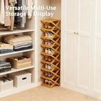 The 9-Tier No-Assembly Bamboo Rack, 2026 Upgraded Foldable Bamboo Shoe Rack, Space-Saving Organizer for Shoes, No Assembly Narrow Shoe Shelf for Entryway Closet Dorm (Nature,5-Tier)