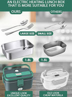 Buddew Electric Lunch Box for Adults, 80W Heated Lunch Box 1.8L Stainless Steel Portable Food Warmer,12/24/110V Lonchera Electrica Portatil for Travel & Work, Loncheras para Hombres de Trabajo