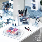 iDesign Stackable Makeup Drawer Organizer - Vanity Organizer or Desk Organizer - Clear/Matte White
