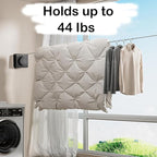 JXKNKSR-Telescopic Clothesline Indoor and Outdoor, Heavy-Duty Laundry Line, Wall Mounted, Safety Lock System (Black+10Clothes Pins)
