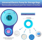Electric Air Pump for Vacuum Storage Bags, Portable Travel Vacuum Pump Compressing Clothing Vacuum Seal Pump for Various Vacuum Seal Bags Blue(Storage Bag Not Included)
