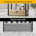2-Tier Bathroom Organizer Countertop with Drawer, Wood Bathroom Counter Shelf for Storage, Vanity Organizer Countertop for Kitchen, Office